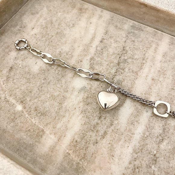 925 Sterling Silver Chain Link Bracelet Silver large link bracelet - Picture 3 of 4